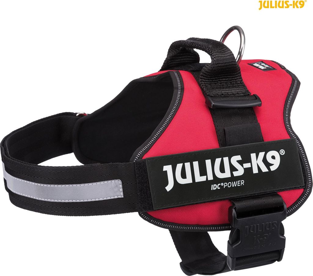 Julius-K9 Powergeschirr , Gr. 0-3 66–85 cm/50 mm rot