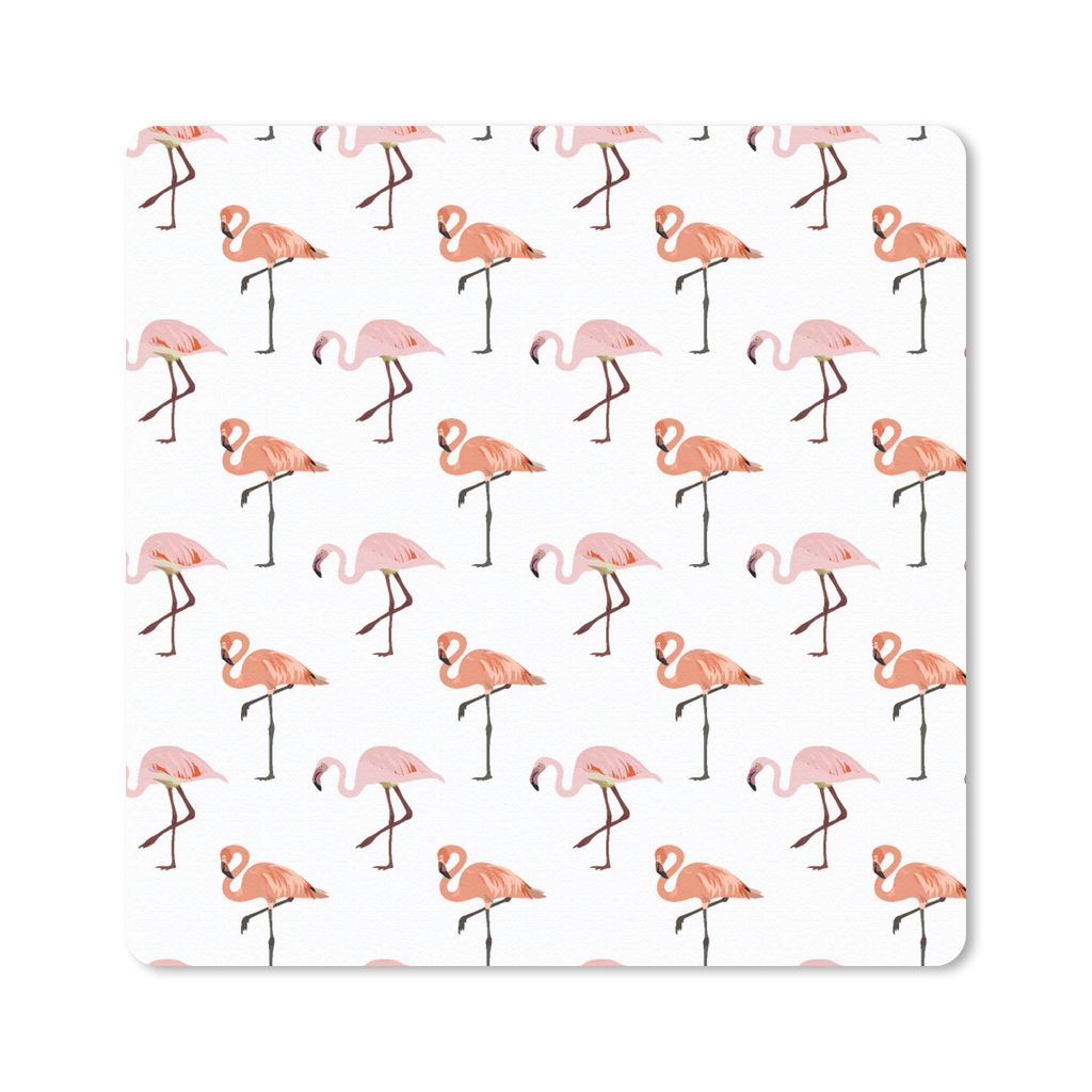 MuchoWow Mauspad Mousepad Flamingo - Muster - Rosa 30x30 cm - Mousepads - Maus Mat - Pad - Mausunterlage - Gaming