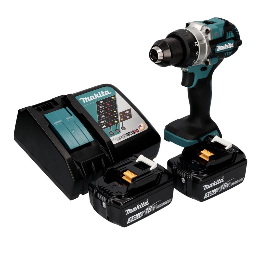Makita Bohrschrauber DDF453RFE – 18V Akkuschrauber Ohne Akku, Schwarz/Blau, Für Heimwerker & Profis