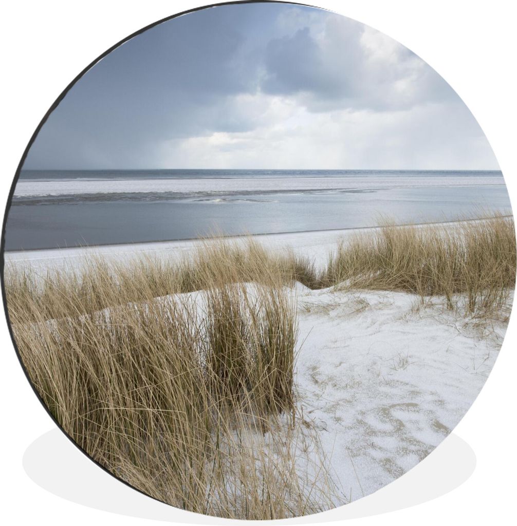 MuchoWow Aluminium Wandkreis Nordsee - Dünen - Wasser Ø 90 cm Wanddeko Modern Wohnzimmer - Mauerkreis - Wandbilder - Runde Bild - Bild aus Alum...