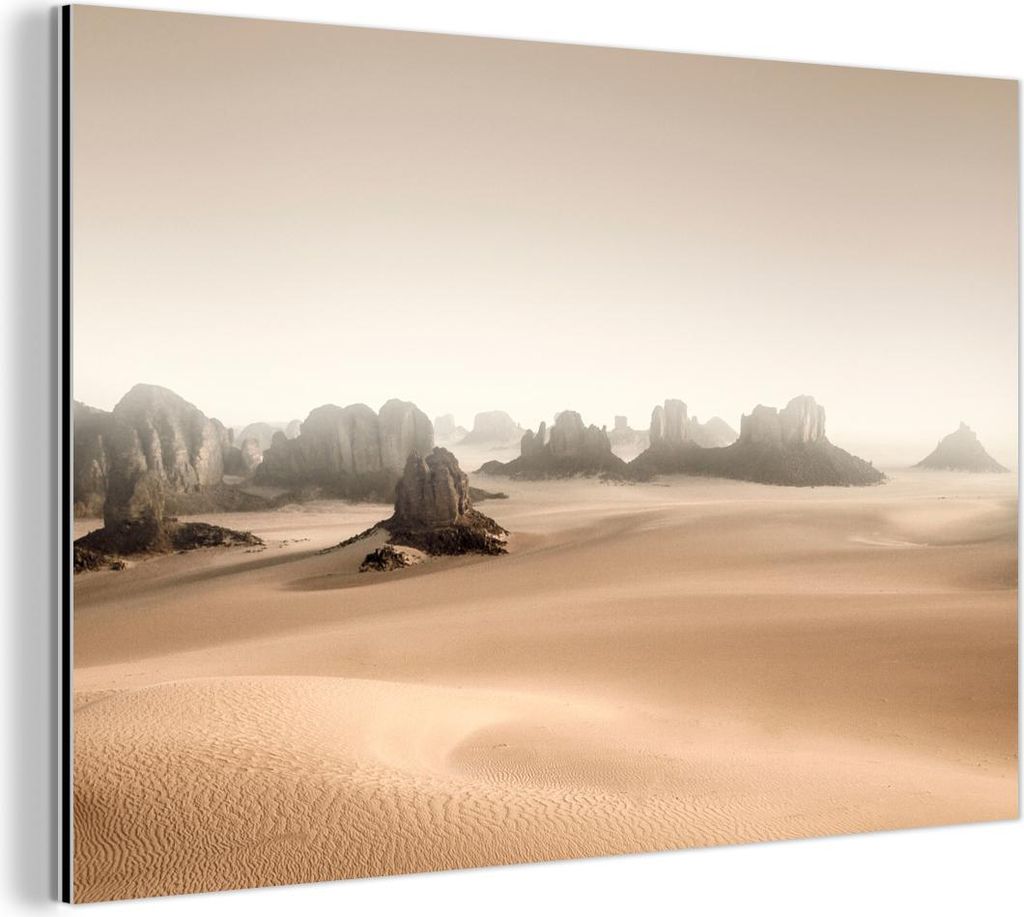 MuchoWow Wanddekoration Metall Metallbild Wandkunst 150x100 cm Wüste - Felsen - Natur - Sand MuchoWow Aluminium Gemälde - Alu Dibond Bild