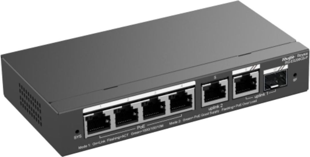 Reyee RG-ES206GS-P Cloud Managed Switch for IP surveillance Immagine del prodotto 