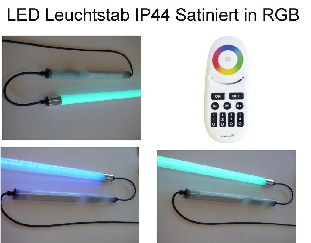 3351 LED Leuchtstab Satiniert RGB+WW mit Fernbedienung nach IP44 1,53mm 230V