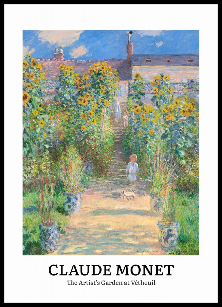 Plakat 50x70cm Design Künstler Garten, Monet Vintage für das Wohnzimmer