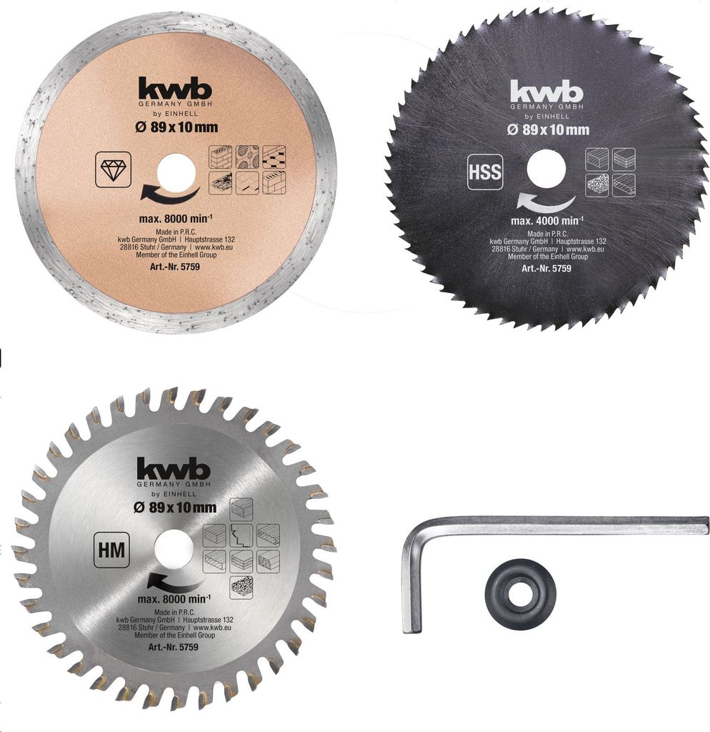 kwb by Einhell Kit mini-scie circulaire Ø 89 5tg Image du produit 