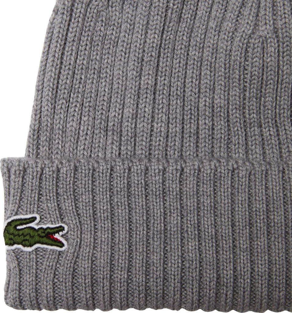 Lacoste Mütze aus Gerippter Wolle Uni Grau, Grösse:OSFA Produktbild 2