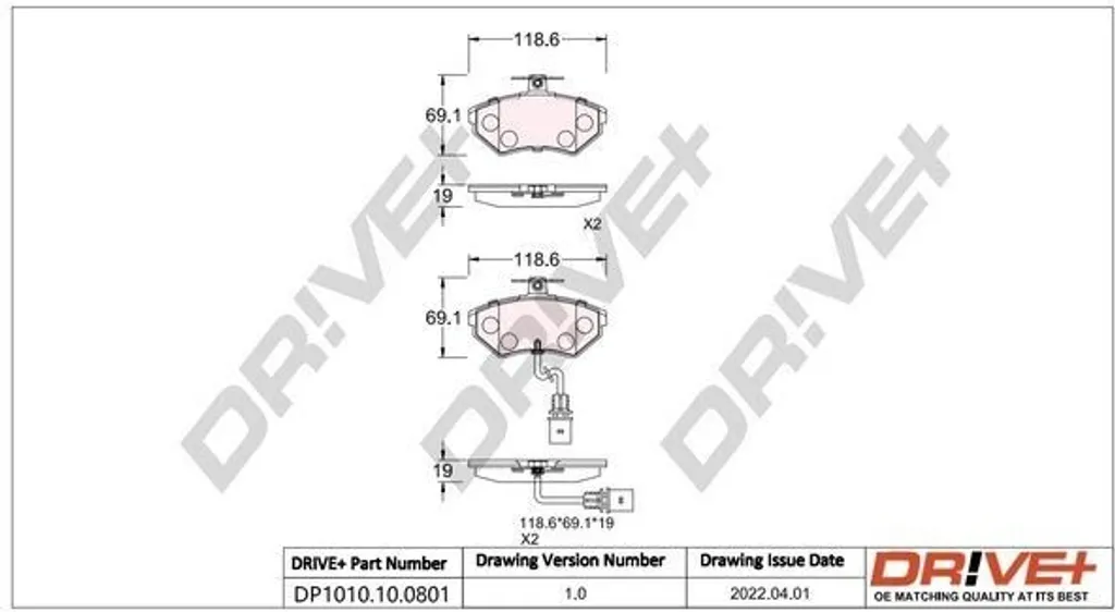 Plaquettes de frein Dr!ve+ contre les bruits et sifflements Audi A4