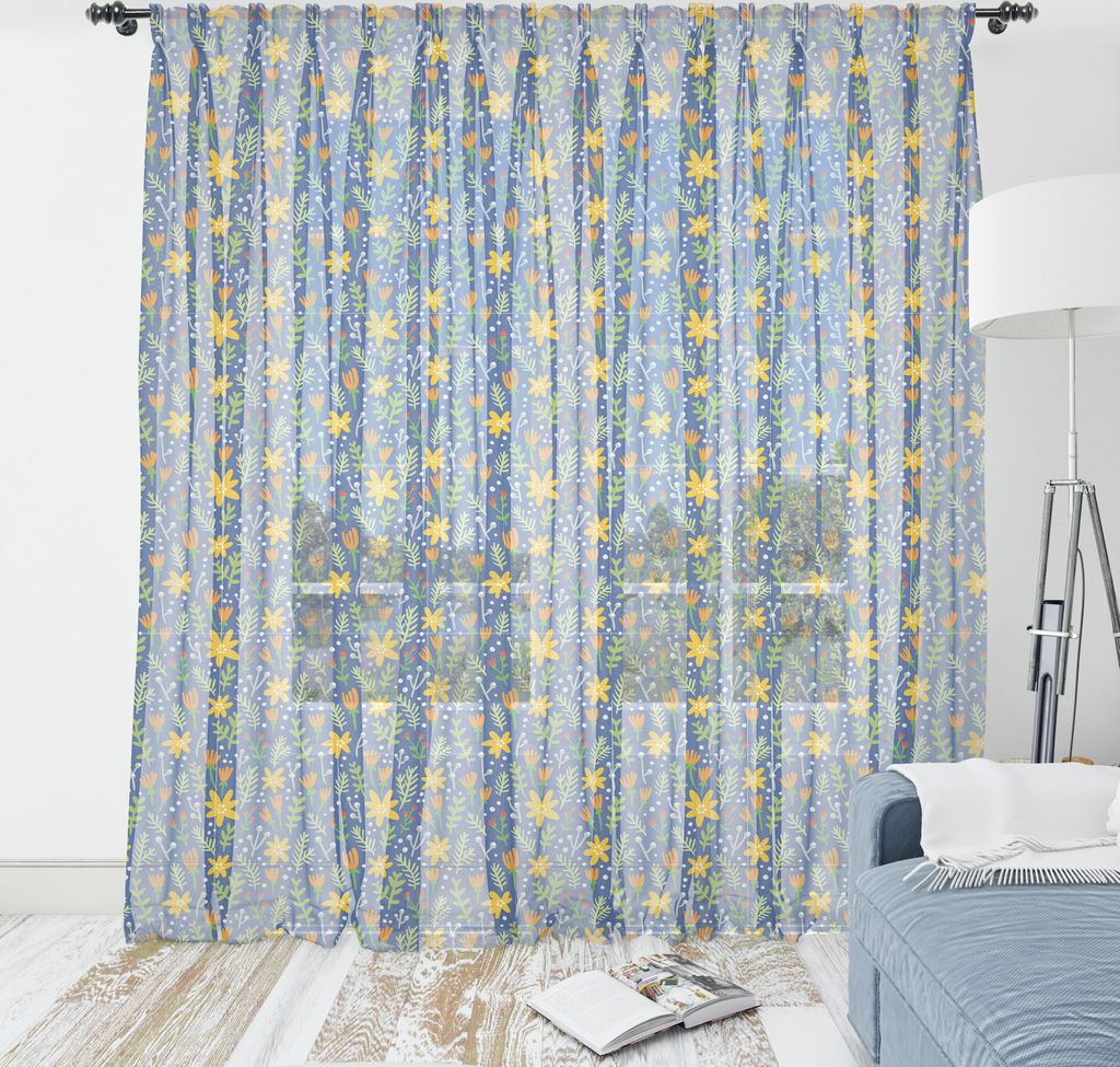 ABAKUHAUS Botanischer Wandteppich, Waldblumen Blätter Blütenblätter Childish Bloom Saison Garten, Wohnzimmer Schlafzimmer seidiges Satin Wandtuc...