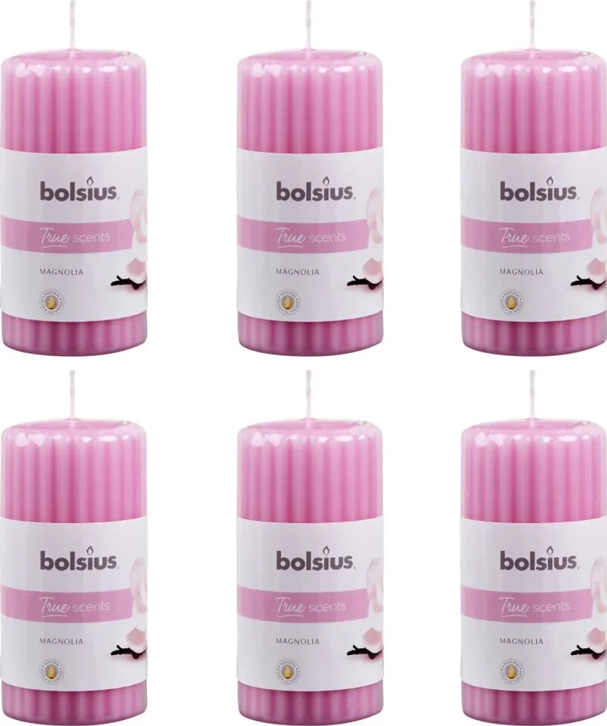 Bougies striées parfum Magnolia 120x58 mm Bolsius pour ambiance Zen