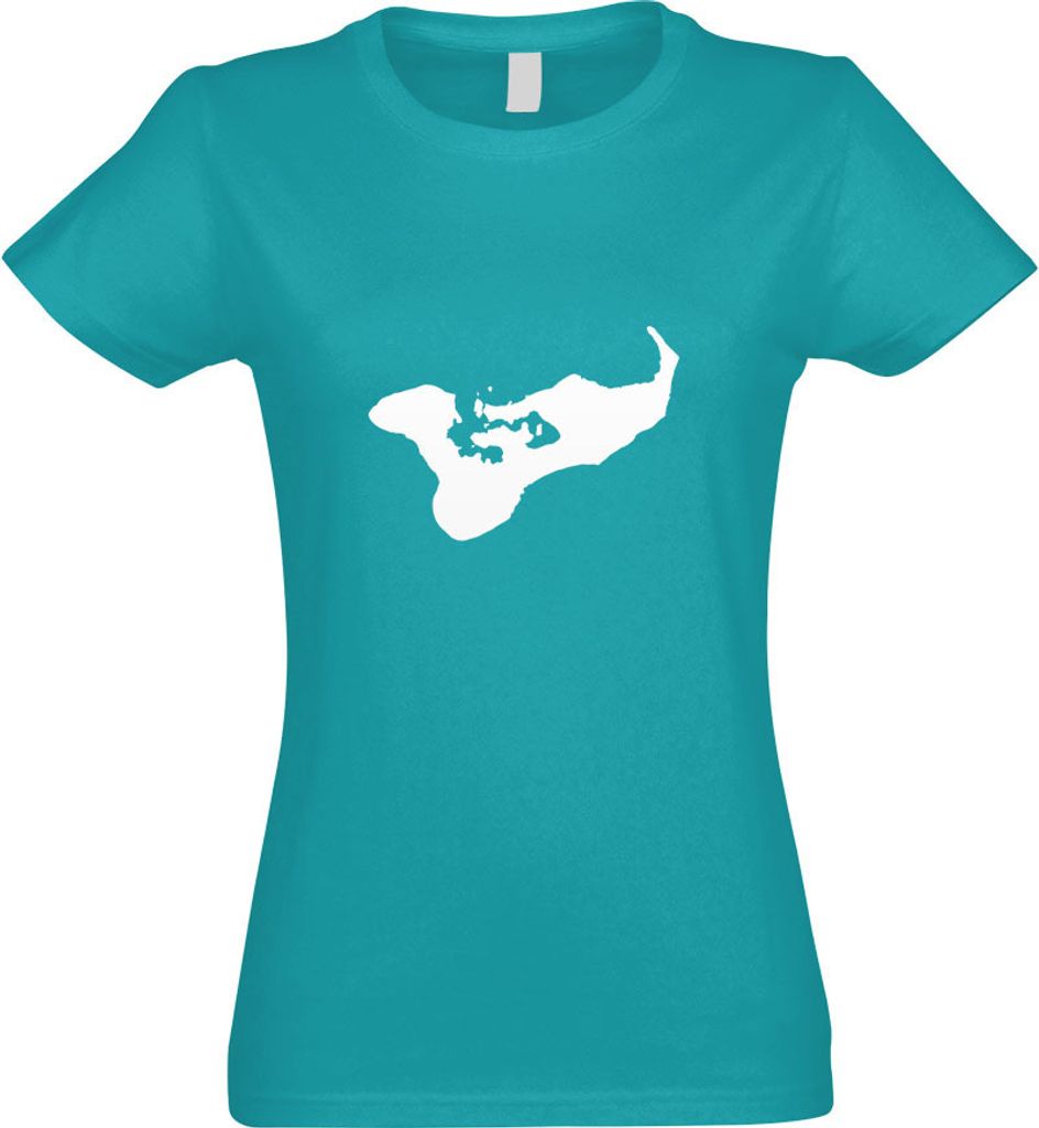 Kiwistar - T-Shirt tailliert - Damen - türkis - Tonga Umriss Kontur - mit Motiv Bedruckt - Funshirt Design - Sport - Freizeit - Damen - M