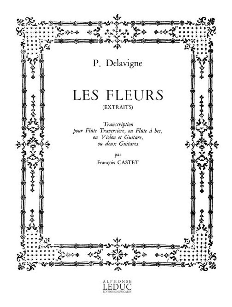 Les fleurs pour flûte traversière(ou flûte a bec, violon) et guitare ou 2 guitares
