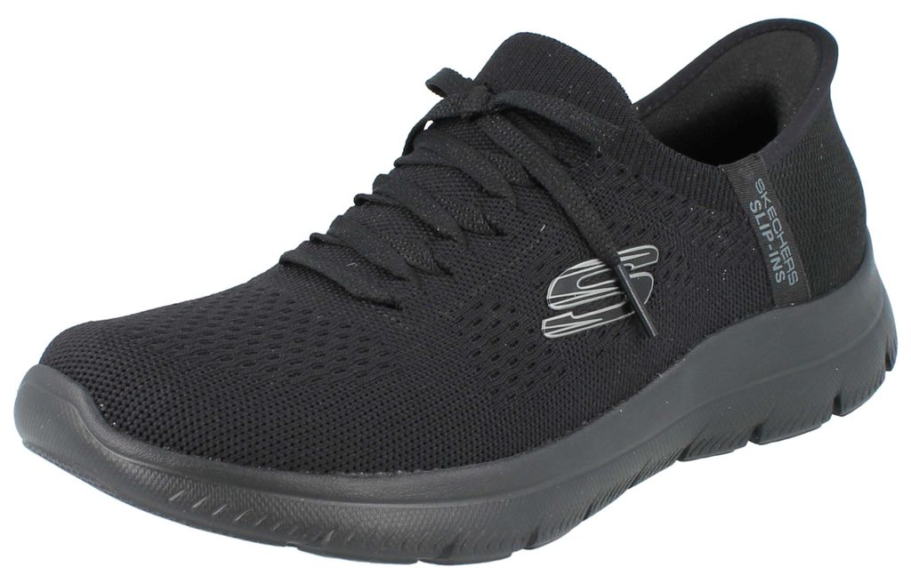 SKECHERS Slip-Ins Damen Schlupfsneaker schwarz Textil vegan Produktbild 