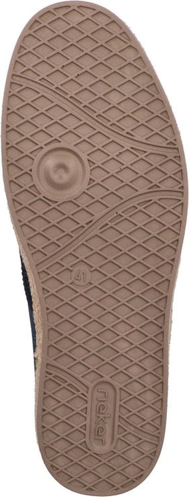 Rieker Herren Slipper Espadrille mit Lederdecksohle Komfortweite G 1/2 B2661, Größe:41 EU, Farbe:Blau