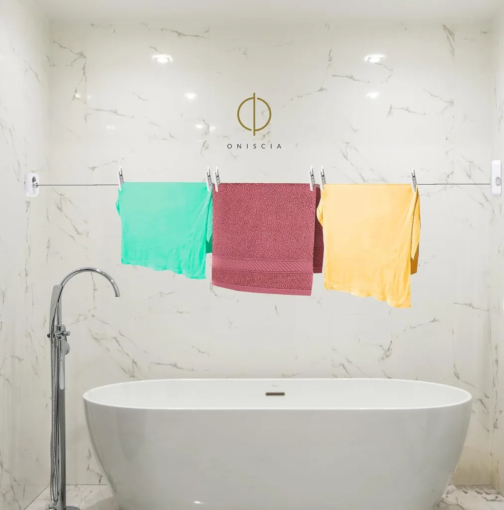 Séchoir mural pliable en acier inoxydable 4,2 m - Étendoir compact inox