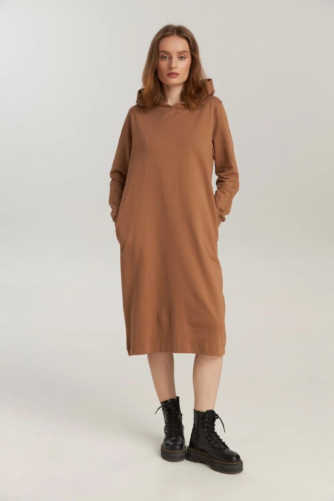 Damenkleid aus Baumwolle mit langen Ärmeln
