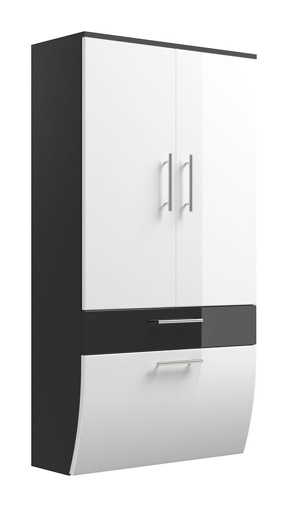 Posseik Hochschrank anthrazit-weiß, Salona (B x T x H) 70 x Produktbild 