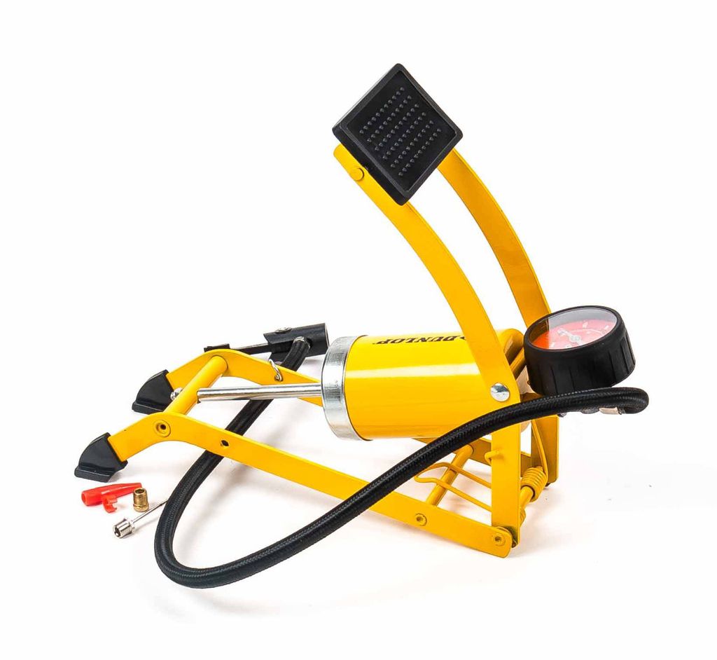 Pompka nożna z manometrem, skala w PSI/bar, 1 cylinder, 3 Zdjęcie produktu 1