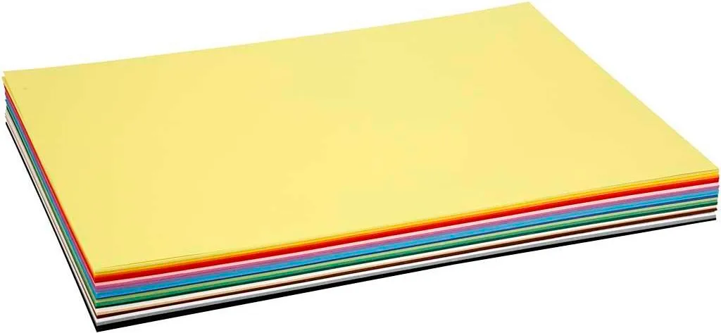 Cartoncino Resistente A2 180g per Scuola e Ufficio - 20 Fogli Colori Mix