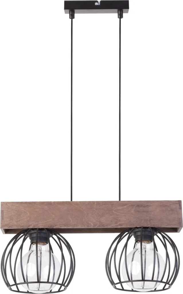 Suspension métal noir 2xE27 15W Milan - Design double panier décoratif