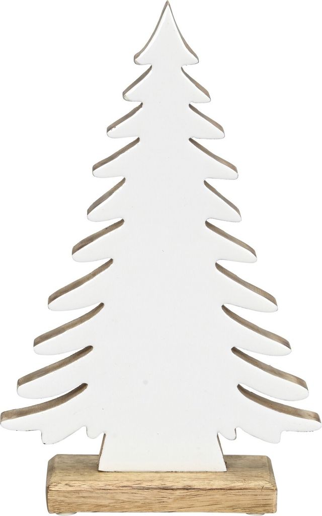 Tanne Holz weiß/natur Weihnachten Holztanne Mangoholz 17x5xH27cm