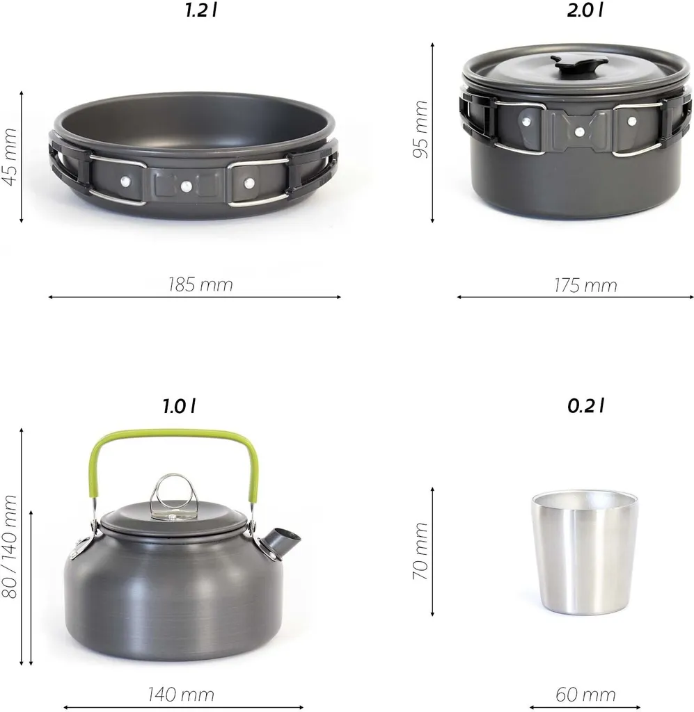 Matériel cuisine plein air pour randonnée avec réchaud et casserole - 5