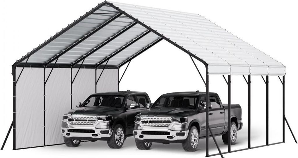 Zeltgarage 5,8x6x3,77m - Lagerzelt und Carport - Autounterstand für Boote und LKWs - Mobiler Fahrzeugunterstand