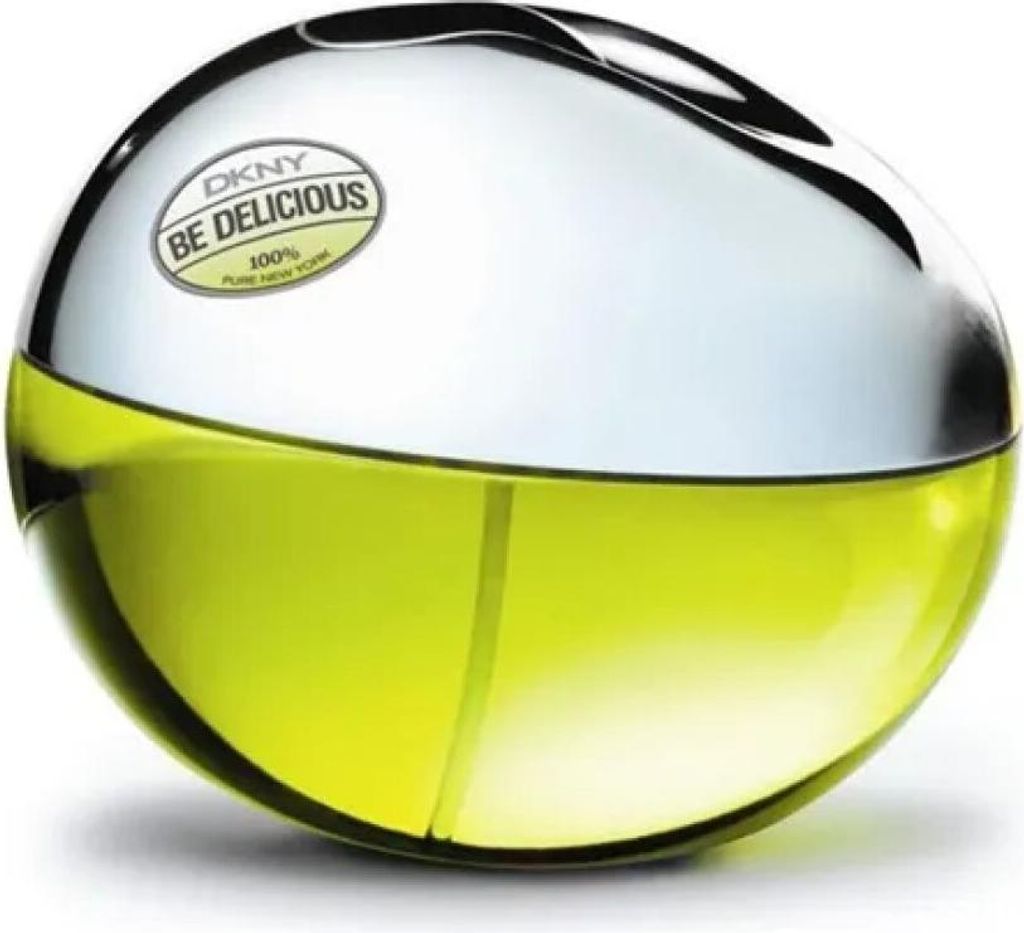 A product shot of a DKNY Be Delicious perfume bottle.