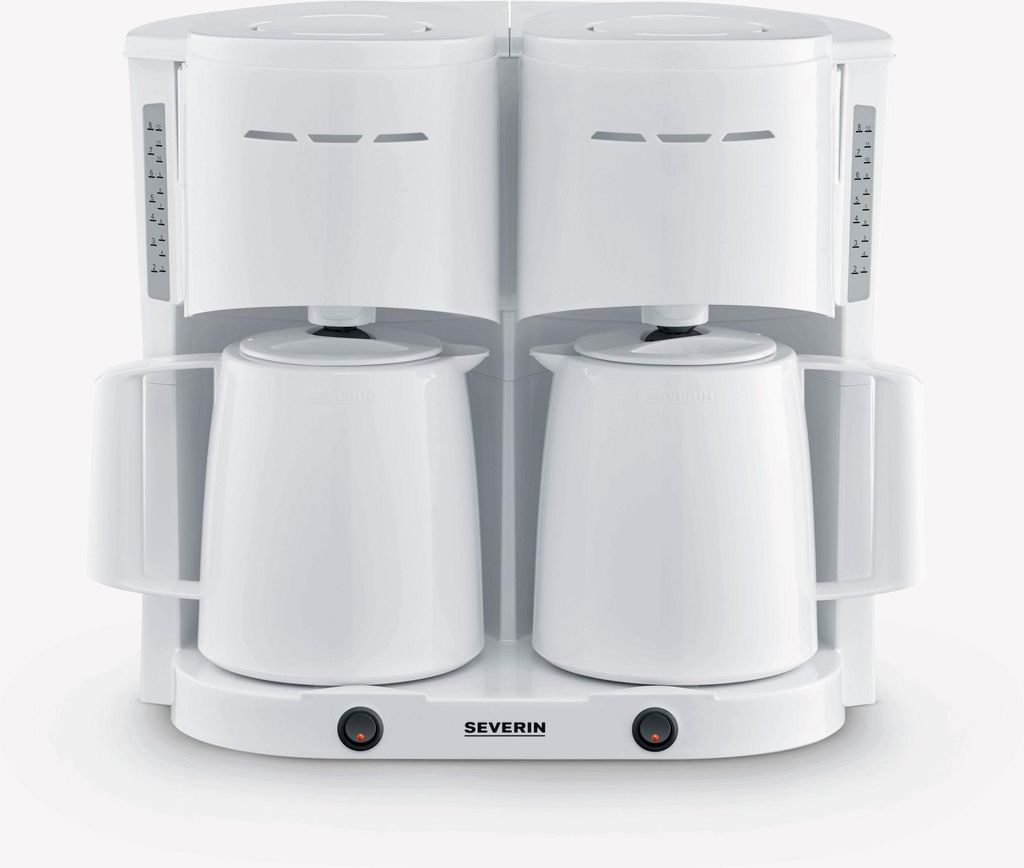 SEVERIN Duo-Filterkaffeemaschine mit 2 Thermokannen KA 9314 aus Kunststoff, weiß Filterkaffeemaschine Kaffeemaschine Duo-filterkaffeemaschine Filt...