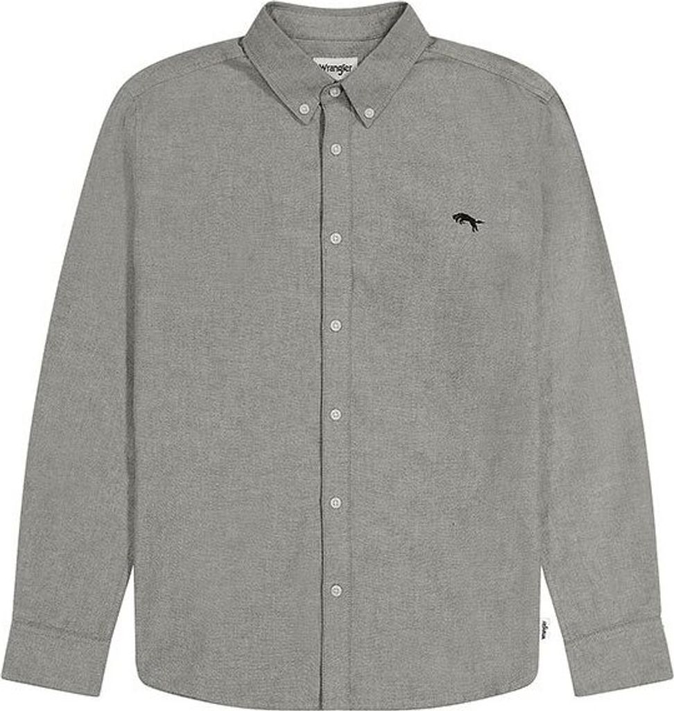 Wrangler Oxford Langarmhemd Grau L Mann Grau L