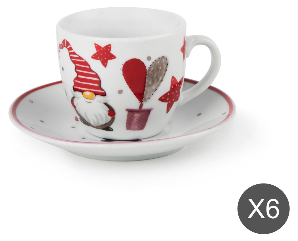 Excelsa Set Von 6 Espressotassen Mit Untertassen Gnomo Produktbild 