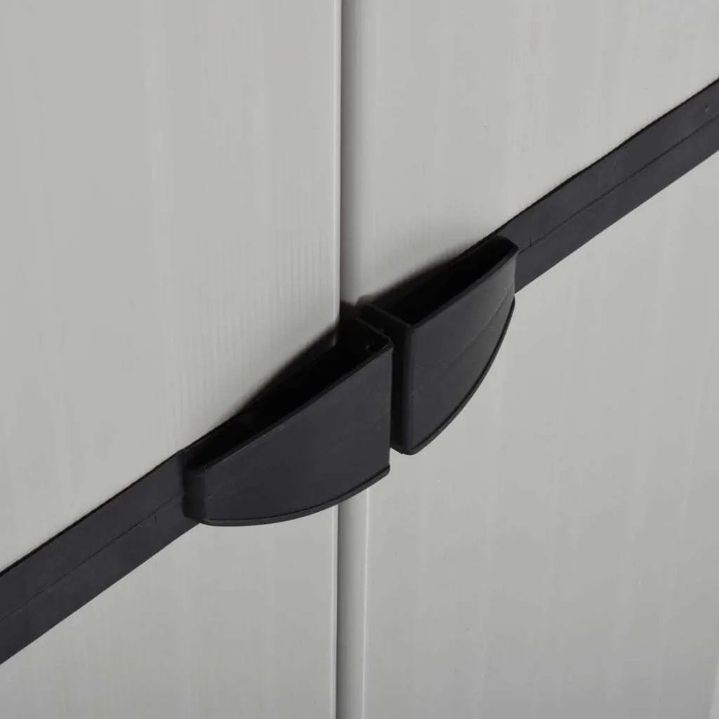 Mobiletto Esterno 3 Ripiani vidaXL 68x40x168 cm Grigio e Nero - 5