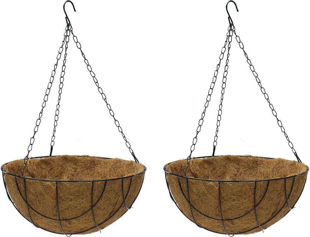 Blumenampel aus Kokos mit Metallkette, Ø 30,5cm, 14cm Höhe, Produktbild 