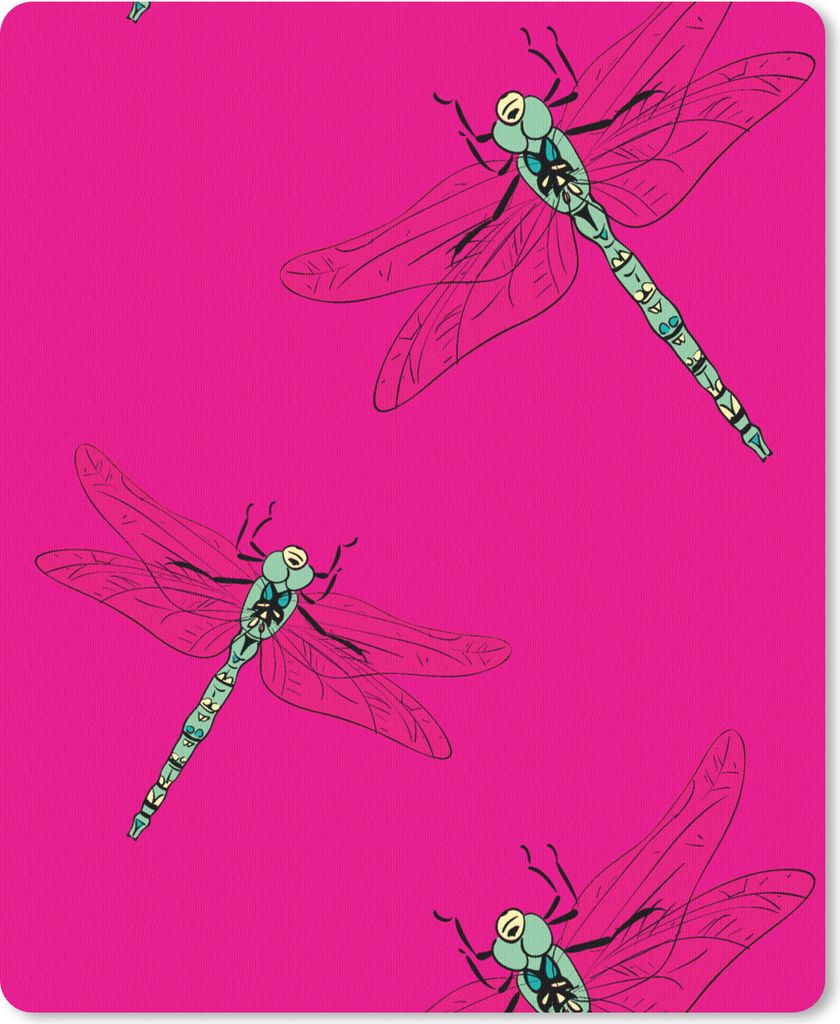 MuchoWow Mauspad Mousepad Mädchen - Libelle - Insekten - Muster - Mädchen - Kinder - Kinder - Kind 30x40 cm - Mousepads - Maus Mat - Pad - Maus...