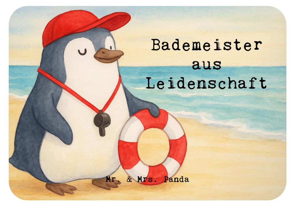 Mr. & Mrs. Panda magnet Bademeister Leidenschaft Design - Weiß - Geschenk, Kühlschrankmagnet, Freibad, haftmagnet, Schwimmbad, whiteboardmagnet, ...