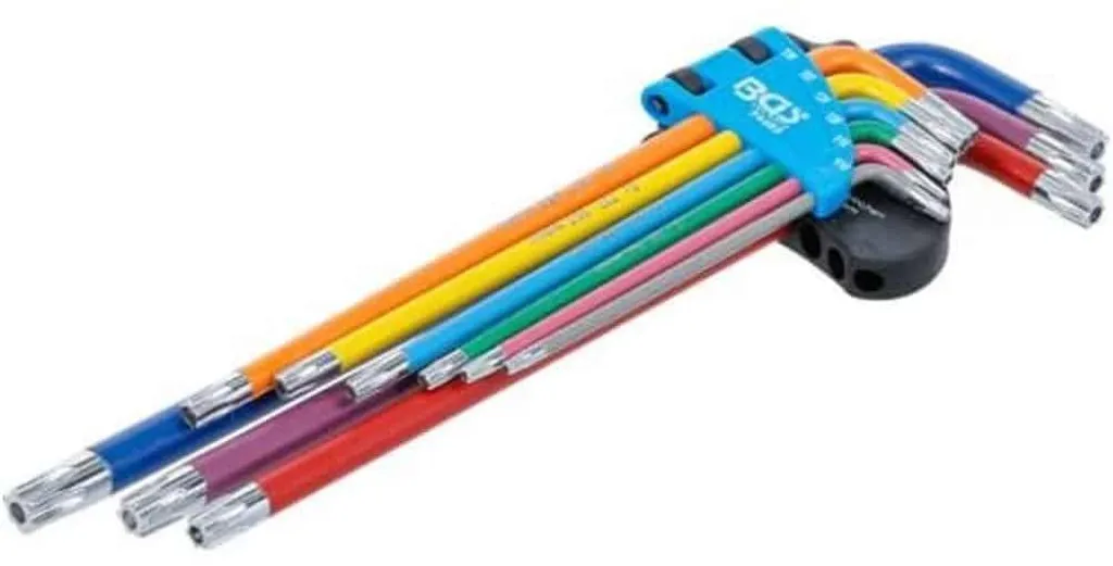 Clés mâles Torx en étui de 9 clés pliables multicolores D-Work