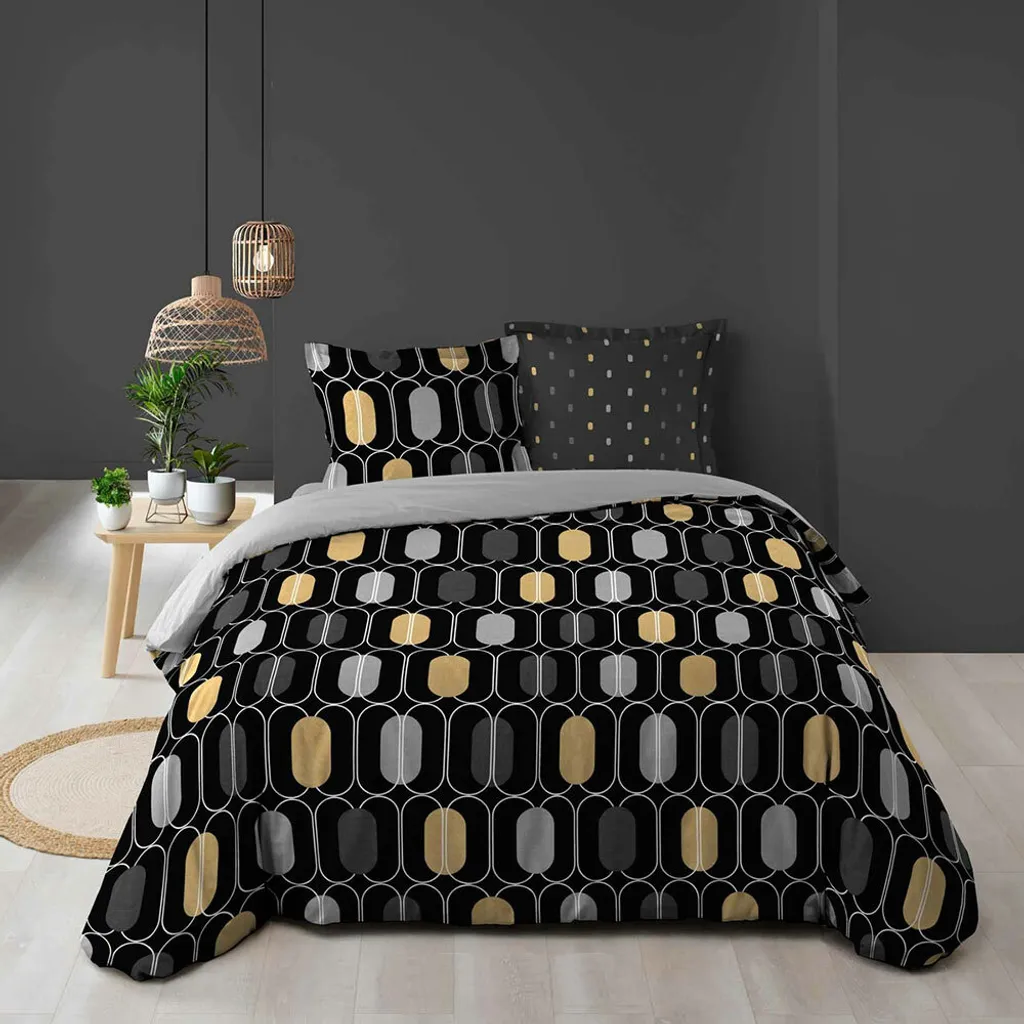 Housse de couette Oval Shapes 240 x 220 cm en pur coton - Parure de lit