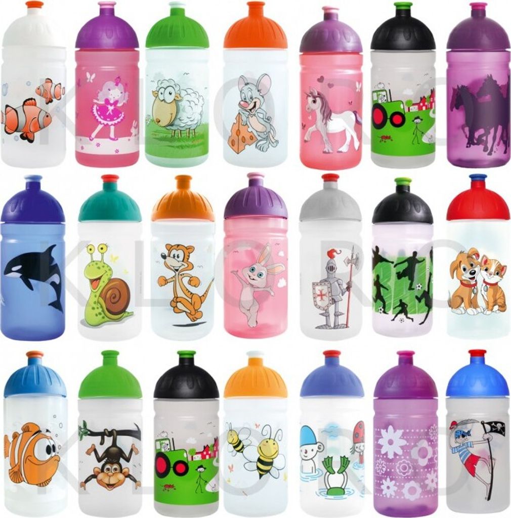 ISYbe Trinkflaschen 0,5 L - Wasserflaschen Fahrradflasche Trinkflasche