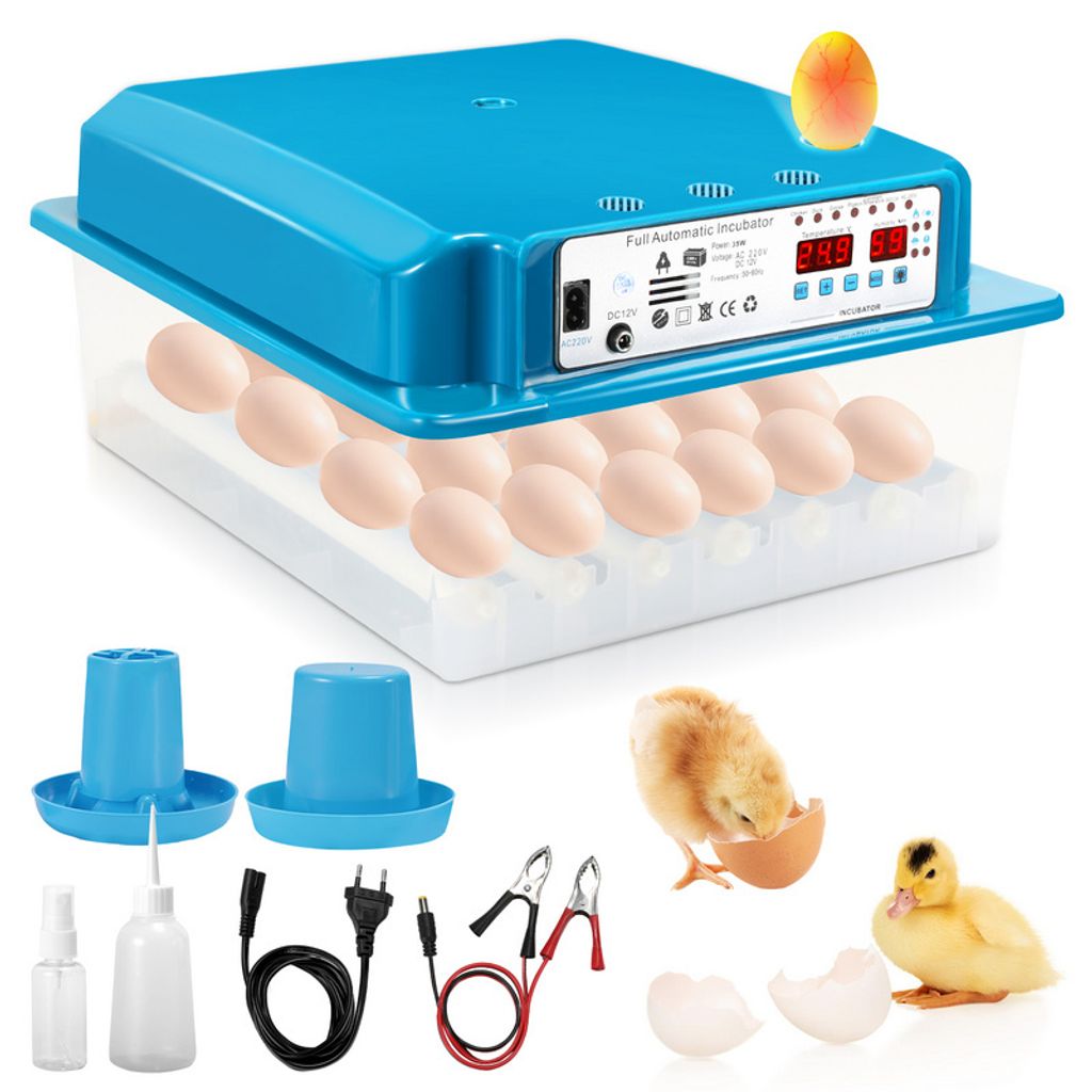 Yakimz Brutmaschine Brüter Digital Flächenbrüter mit LCD-Anzeige Wendesystem+Temperatursteuerung für Hühnergans Ente Taube Wachtel Vogel 36 Ei...