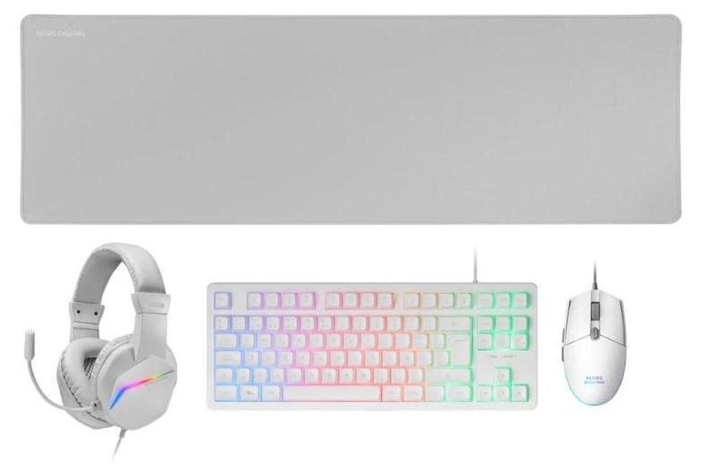 MARS GAMING Combo Gaming MCP-RGB3W 4EN1 BlancO Imagen del producto 