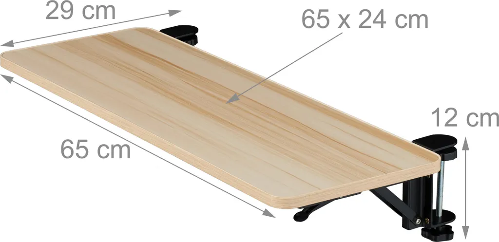 Support de Clavier Ergonomique et Rallonge de Bureau Grise Amovible - 4