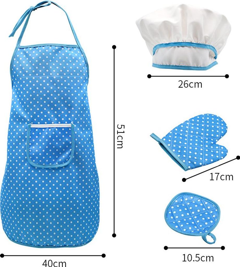 Koch- und Backset für Kinder, 18-teilig, mit Kochmütze, Schürze, Ofenhandschuh, Pfanne, Suppentopf, Löffel, Schaufel, Küchenutensilien, Kinder...