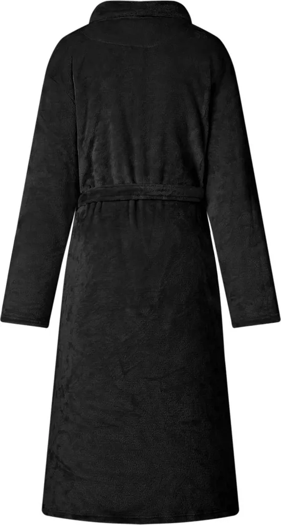 vidaXL Accappatoio senza cappuccio nero XXL in flanella - 3