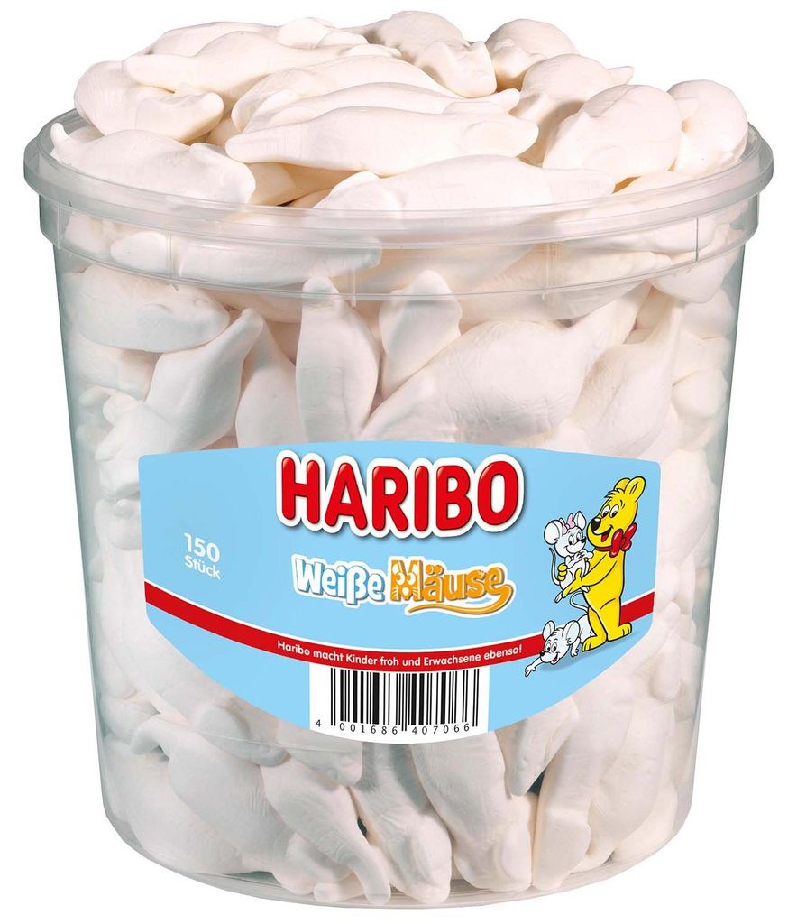 HARIBO SOURIS BLANCHES Sucre mousseux 150 pcs. Image du produit 