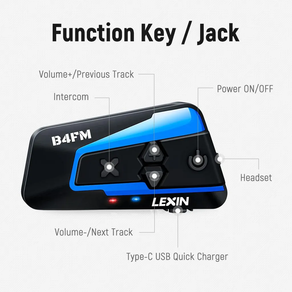 Kit interphone moto pour communication groupe B4FM-X Bluetooth 5.0