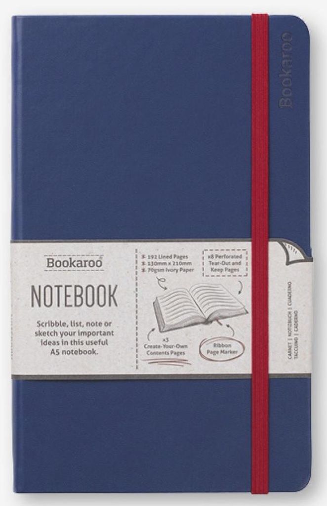 Bookaroo Notizbuch A5, Hardcover, Marineblau