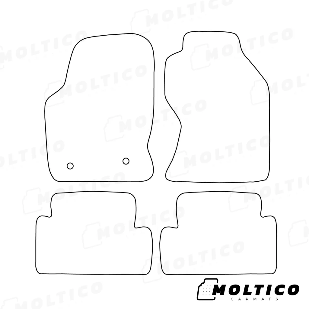 Set 4 Tappetini Su Misura Ford Focus I 2000-2004 Velluto e Blu - 2