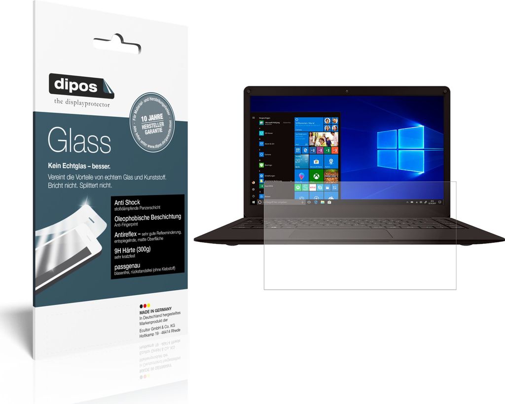 2x Schutzfolie für Peaq Slim PNB S130 matt - Anti-Shock 9H Folie dipos Glass Kunststoffglas