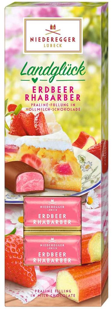 Niederegger Landglück Praliné Klassiker Erdbeer Rhabarber Produktbild 