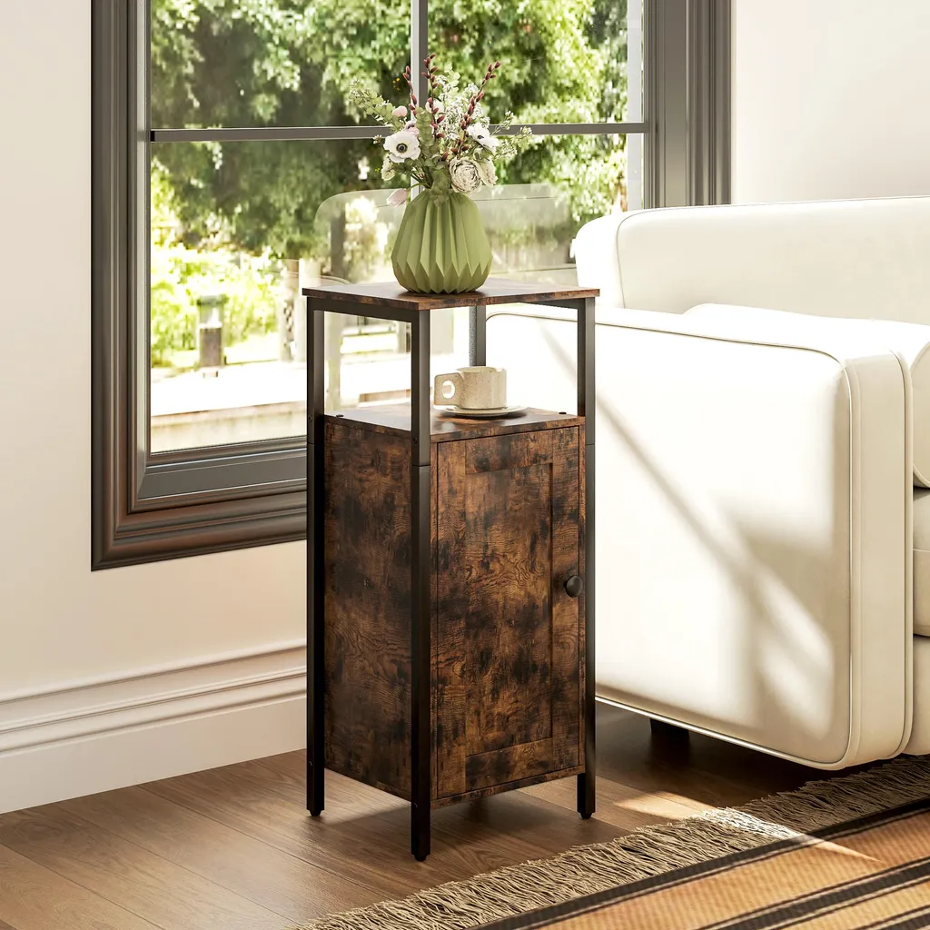 Table basse d'appoint HOMCOM pour salon ou chambre, bois rustique - 2