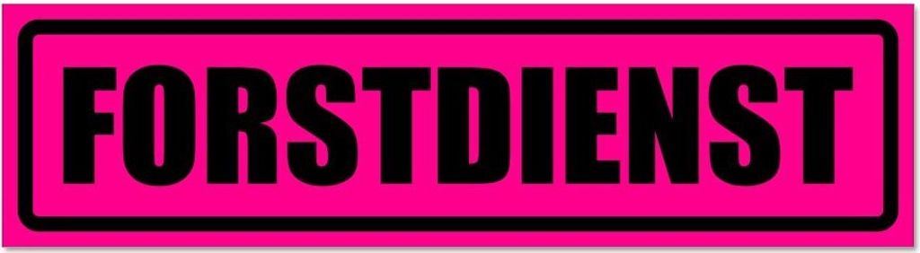 Kiwistar - Autoaufkleber - Pink - Schwarz - 45 x 12 cm - Forstdienst invertiert - Hinweis Aufkleber Sticker für Auto, Kfz, Fahrrad, PKW, LKW